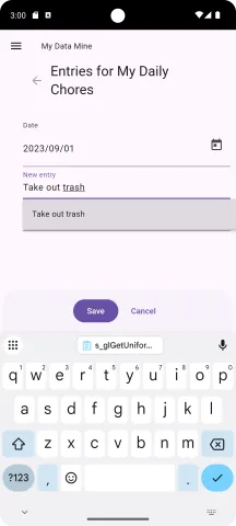 Adding take out trash as first chore option