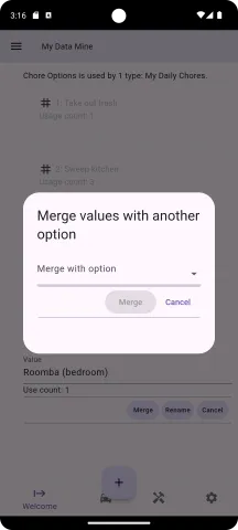 Merge roomba bedroom with vacuum