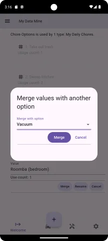 Select the vacuum option